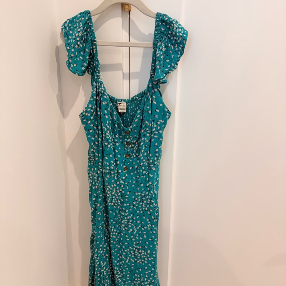 Billabong Teal Mini Dress with White Dots